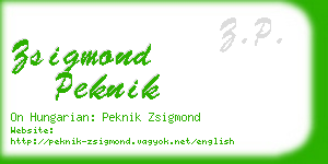 zsigmond peknik business card